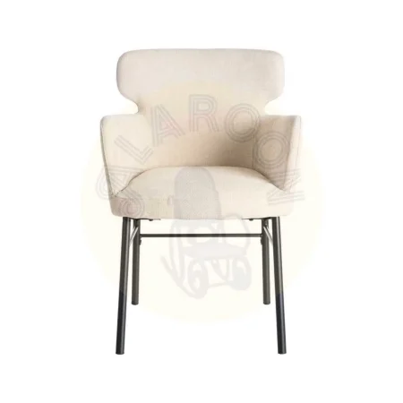 Silla crema tapizada en tejido con estructura metálica 59.50x62.50x86cm - Ixia - 615383IX - foto-secundaria-1