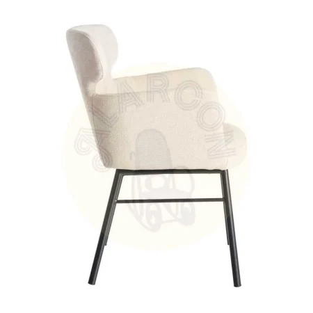 Silla crema tapizada en tejido con estructura metálica 59.50x62.50x86cm - Ixia - 615383IX - foto-secundaria-2