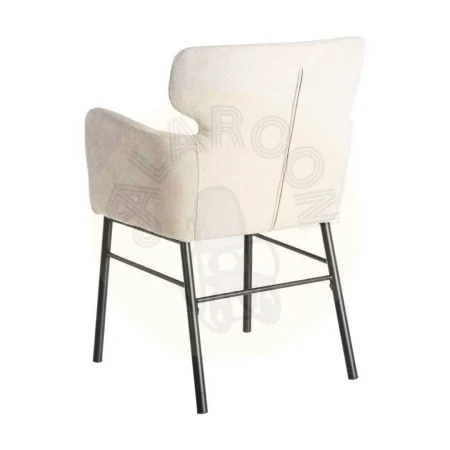 Silla crema tapizada en tejido con estructura metálica 59.50x62.50x86cm - Ixia - 615383IX - foto-secundaria-3