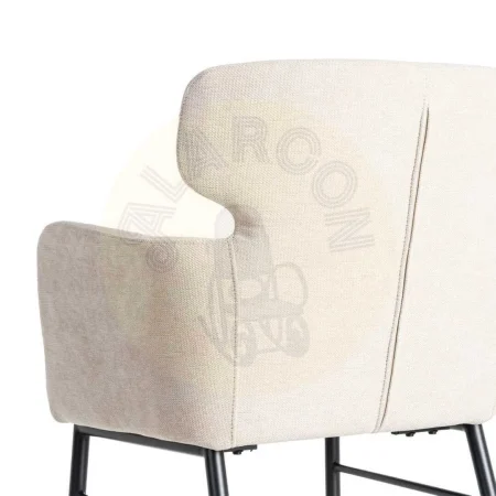 Silla crema tapizada en tejido con estructura metálica 59.50x62.50x86cm - Ixia - 615383IX - foto-secundaria-4