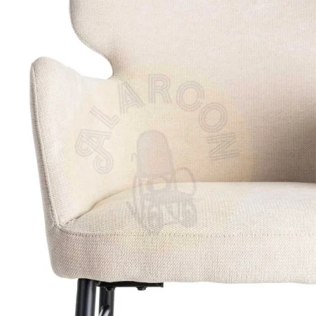 Silla crema tapizada en tejido con estructura metálica 59.50x62.50x86cm - Ixia - 615383IX - foto-secundaria-5