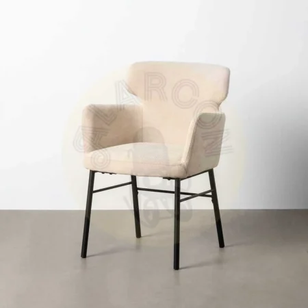 Silla crema tapizada en tejido con estructura metálica 59.50x62.50x86cm - Ixia - 615383IX - foto-secundaria-8