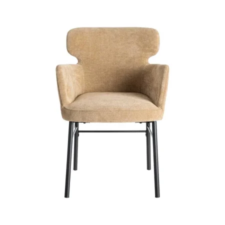 Silla beige tapizada en tejido con estructura metálica 59.50x62.50x86cm - Ixia - 615384IX - foto-blanco