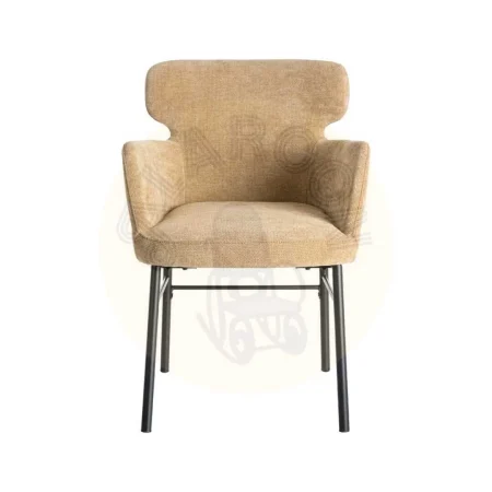 Silla beige tapizada en tejido con estructura metálica 59.50x62.50x86cm - Ixia - 615384IX - foto-secundaria-1