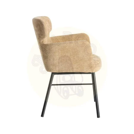 Silla beige tapizada en tejido con estructura metálica 59.50x62.50x86cm - Ixia - 615384IX - foto-secundaria-2