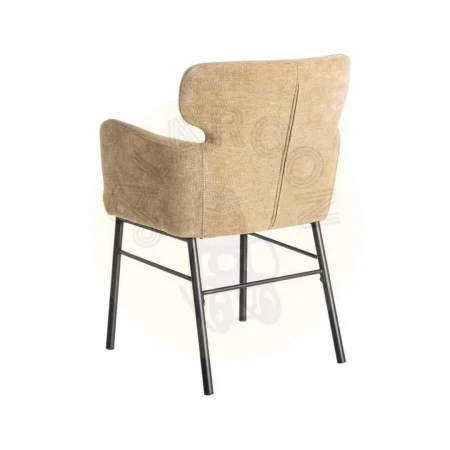 Silla beige tapizada en tejido con estructura metálica 59.50x62.50x86cm - Ixia - 615384IX - foto-secundaria-3