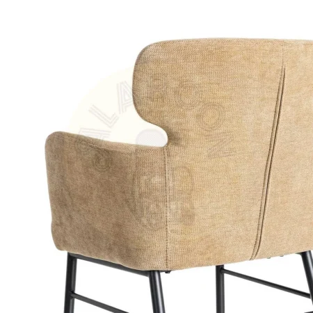 Silla beige tapizada en tejido con estructura metálica 59.50x62.50x86cm - Ixia - 615384IX - foto-secundaria-4