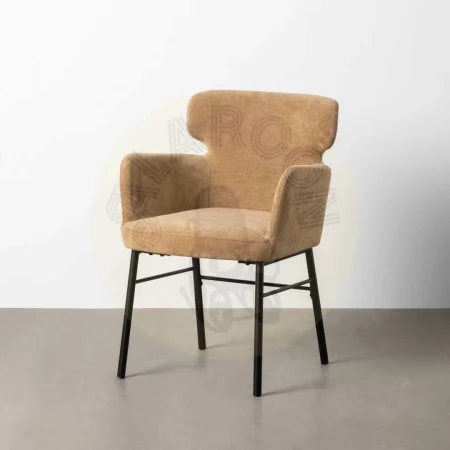 Silla beige tapizada en tejido con estructura metálica 59.50x62.50x86cm - Ixia - 615384IX - foto-secundaria-8