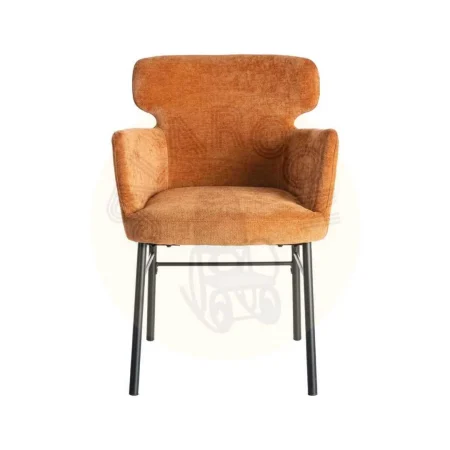 Silla terracota en tejido y metal para salón con reposabrazos 59.50x62.50x86cm - Ixia - 615385IX - foto-secundaria-1