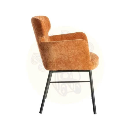 Silla terracota en tejido y metal para salón con reposabrazos 59.50x62.50x86cm - Ixia - 615385IX - foto-secundaria-2
