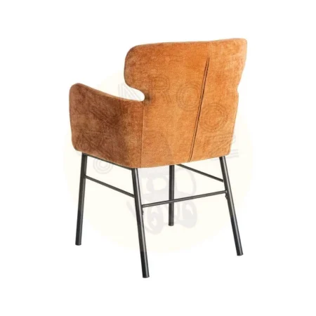 Silla terracota en tejido y metal para salón con reposabrazos 59.50x62.50x86cm - Ixia - 615385IX - foto-secundaria-3