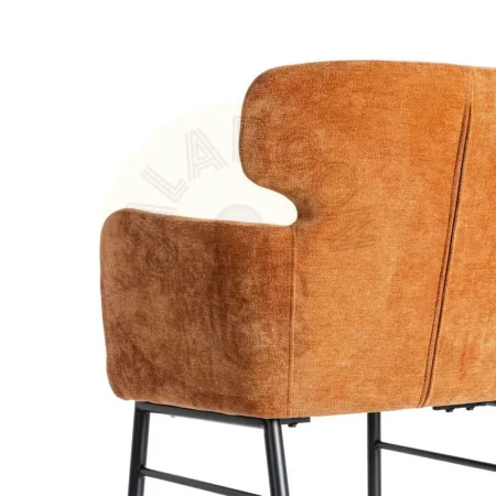 Silla terracota en tejido y metal para salón con reposabrazos 59.50x62.50x86cm - Ixia - 615385IX - foto-secundaria-4