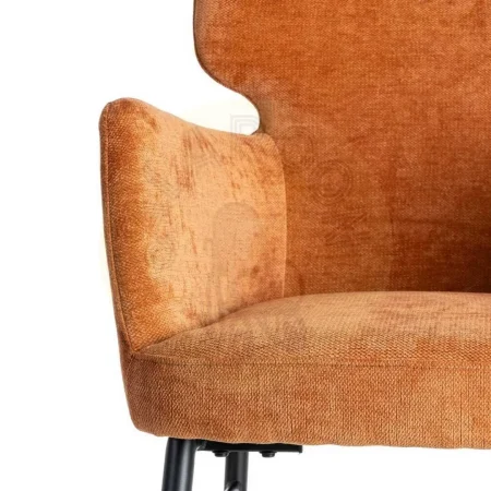 Silla terracota en tejido y metal para salón con reposabrazos 59.50x62.50x86cm - Ixia - 615385IX - foto-secundaria-5