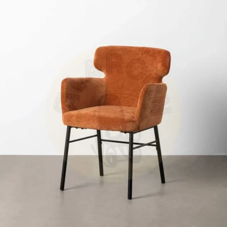 Silla terracota en tejido y metal para salón con reposabrazos 59.50x62.50x86cm - Ixia - 615385IX - foto-secundaria-8