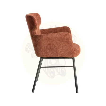 Silla burdeos en tejido y metal con reposabrazos 59.50x62.50x86cm - Ixia - 615386IX - foto-secundaria-1
