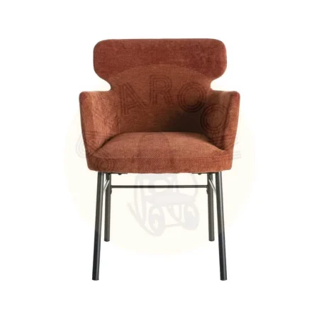 Silla burdeos en tejido y metal con reposabrazos 59.50x62.50x86cm - Ixia - 615386IX - foto-secundaria-2