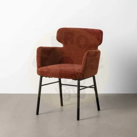 Silla burdeos en tejido y metal con reposabrazos 59.50x62.50x86cm - Ixia - 615386IX - foto-secundaria-7