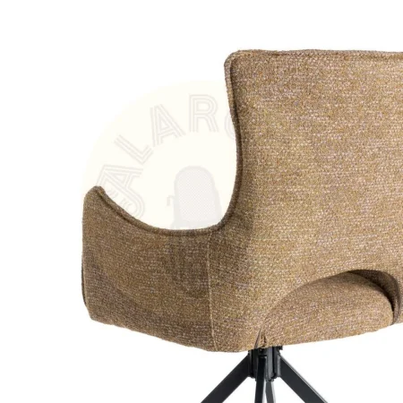 Silla beige tapizada en tejido y estructura metálica con reposabrazos 58.50x60x86.50cm - Ixia - 615387IX - foto-secundaria-4