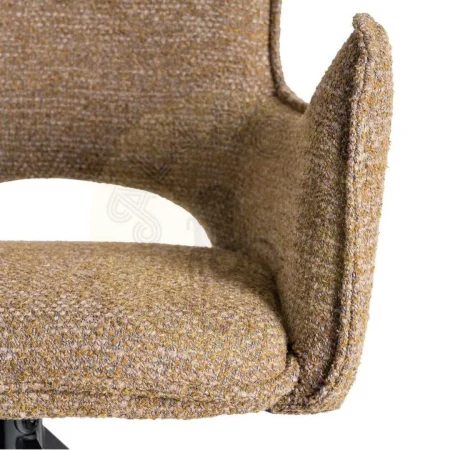 Silla beige tapizada en tejido y estructura metálica con reposabrazos 58.50x60x86.50cm - Ixia - 615387IX - foto-secundaria-5