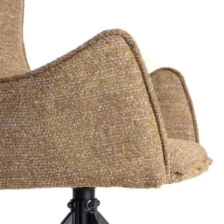 Silla beige tapizada en tejido y estructura metálica con reposabrazos 58.50x60x86.50cm - Ixia - 615387IX - foto-secundaria-7