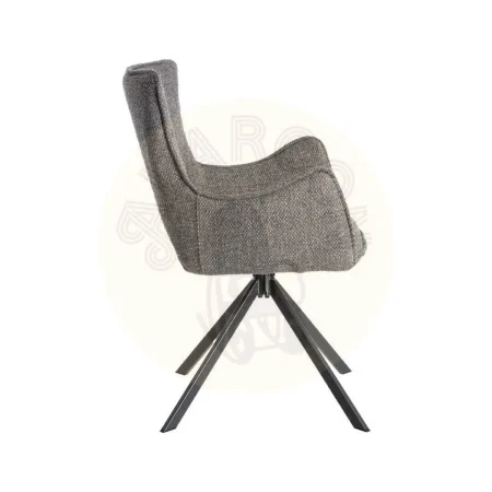 Silla tapizada en tejido gris con estructura metálica para salón asiento 47cm 58.50x60x86.50cm - Ixia - 615389IX - foto-secundaria-2