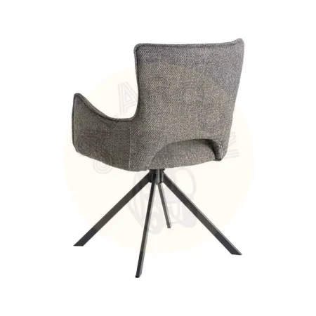 Silla tapizada en tejido gris con estructura metálica para salón asiento 47cm 58.50x60x86.50cm - Ixia - 615389IX - foto-secundaria-3