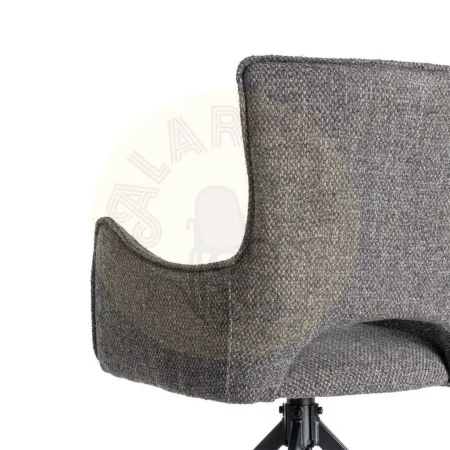 Silla tapizada en tejido gris con estructura metálica para salón asiento 47cm 58.50x60x86.50cm - Ixia - 615389IX - foto-secundaria-4