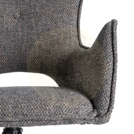 Silla tapizada en tejido gris con estructura metálica para salón asiento 47cm 58.50x60x86.50cm - Ixia - 615389IX - foto-secundaria-5