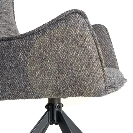 Silla tapizada en tejido gris con estructura metálica para salón asiento 47cm 58.50x60x86.50cm - Ixia - 615389IX - foto-secundaria-7