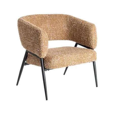 Sillón mostaza en tejido con estructura metálica 71x70x75cm - Ixia - 615390IX - foto-blanco
