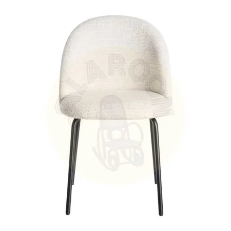 Silla tapizada en tejido crema patas de hierro negro 49x48x80cm - Ixia - 615392IX - foto-secundaria-1