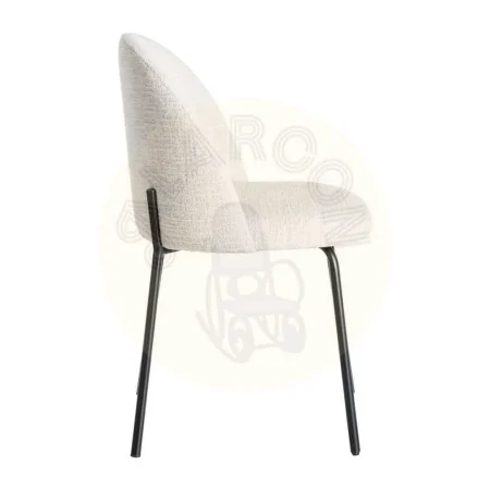 Silla tapizada en tejido crema patas de hierro negro 49x48x80cm - Ixia - 615392IX - foto-secundaria-2