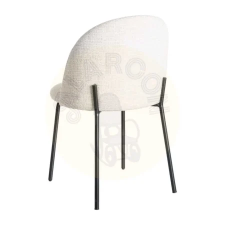 Silla tapizada en tejido crema patas de hierro negro 49x48x80cm - Ixia - 615392IX - foto-secundaria-3