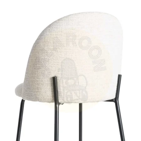 Silla tapizada en tejido crema patas de hierro negro 49x48x80cm - Ixia - 615392IX - foto-secundaria-4
