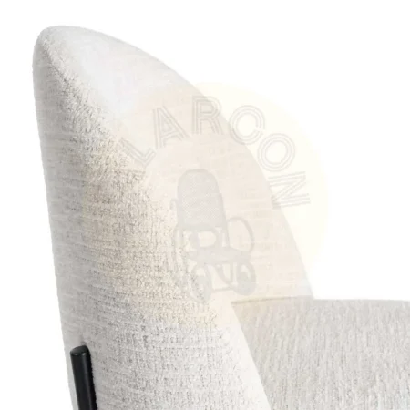 Silla tapizada en tejido crema patas de hierro negro 49x48x80cm - Ixia - 615392IX - foto-secundaria-5