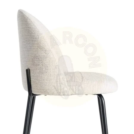 Silla tapizada en tejido crema patas de hierro negro 49x48x80cm - Ixia - 615392IX - foto-secundaria-6