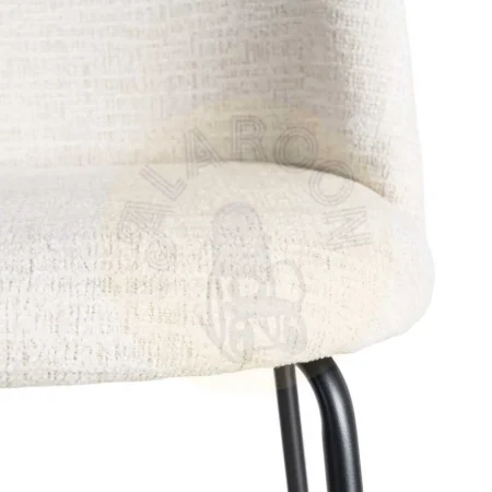 Silla tapizada en tejido crema patas de hierro negro 49x48x80cm - Ixia - 615392IX - foto-secundaria-7