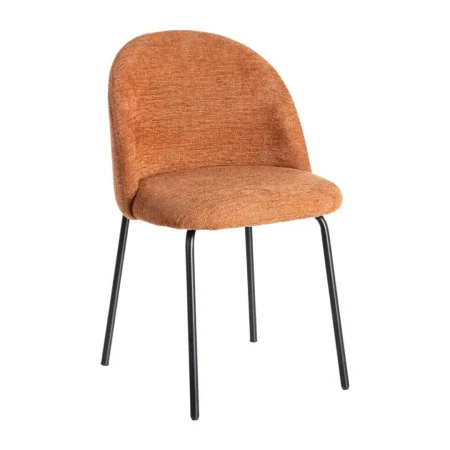 Silla en tejido color calabaza con patas de hierro negro 49x48x80cm - Ixia - 615393IX - foto-blanco