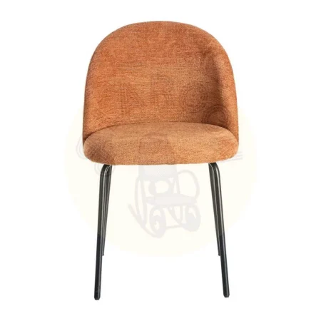 Silla en tejido color calabaza con patas de hierro negro 49x48x80cm - Ixia - 615393IX - foto-secundaria-1