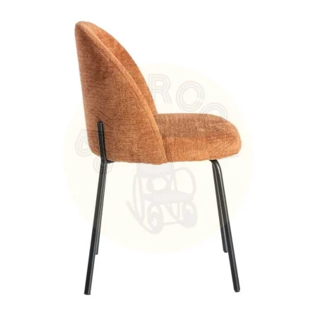 Silla en tejido color calabaza con patas de hierro negro 49x48x80cm - Ixia - 615393IX - foto-secundaria-2