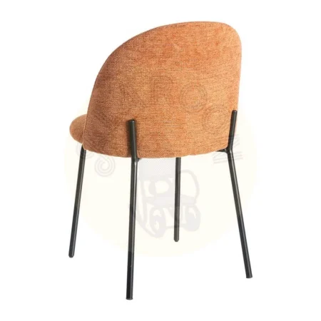 Silla en tejido color calabaza con patas de hierro negro 49x48x80cm - Ixia - 615393IX - foto-secundaria-3