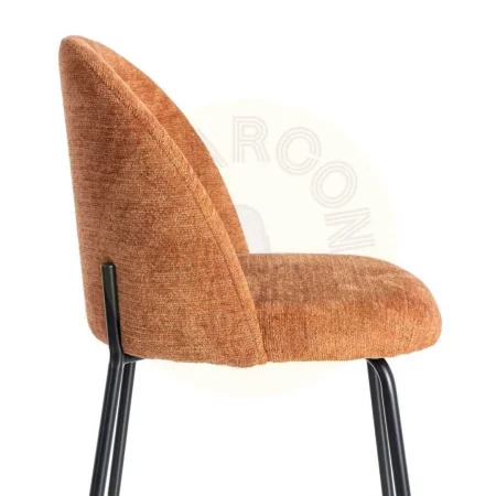 Silla en tejido color calabaza con patas de hierro negro 49x48x80cm - Ixia - 615393IX - foto-secundaria-6