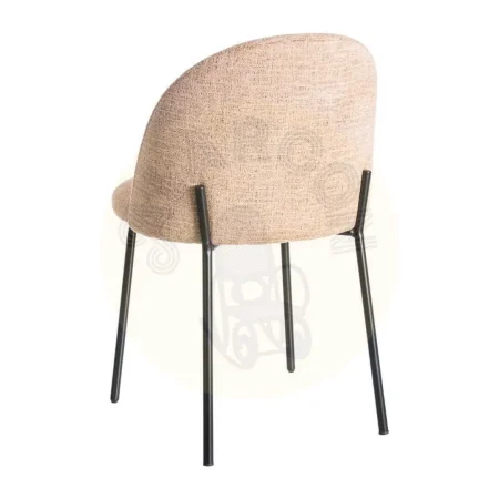 Silla tapizada salmón en tejido 100% poliéster patas hierro negro 49x48x80cm - Ixia - 615394IX - foto-secundaria-3