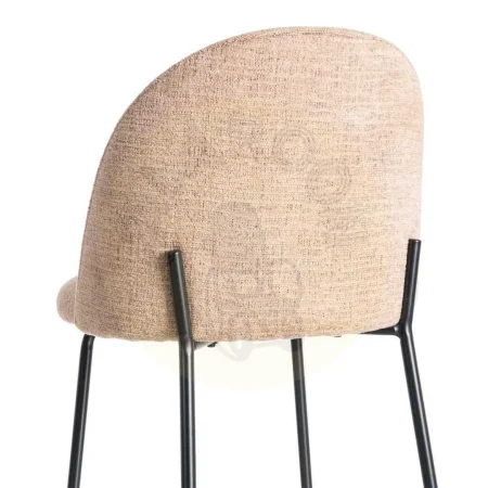 Silla tapizada salmón en tejido 100% poliéster patas hierro negro 49x48x80cm - Ixia - 615394IX - foto-secundaria-4