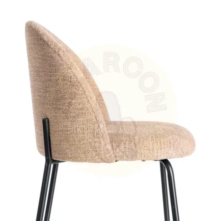 Silla tapizada salmón en tejido 100% poliéster patas hierro negro 49x48x80cm - Ixia - 615394IX - foto-secundaria-6
