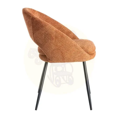 Silla calabaza tapizada en tejido poliéster estructura metálica patas hierro negro cojín desenfundable 58x60x80cm - Ixia - 615396IX - foto-secundaria-2
