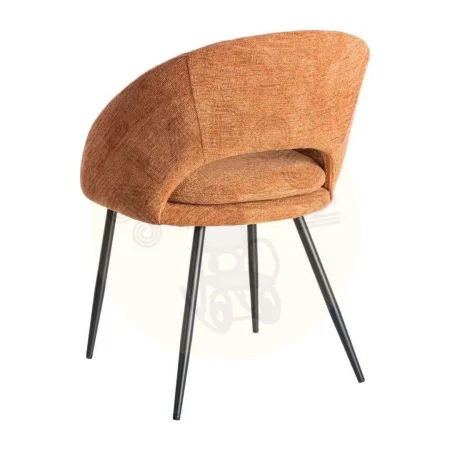 Silla calabaza tapizada en tejido poliéster estructura metálica patas hierro negro cojín desenfundable 58x60x80cm - Ixia - 615396IX - foto-secundaria-3