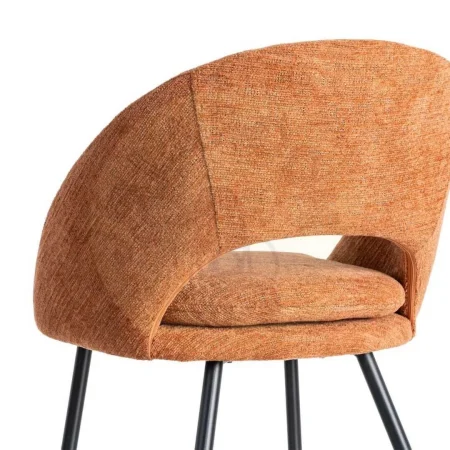 Silla calabaza tapizada en tejido poliéster estructura metálica patas hierro negro cojín desenfundable 58x60x80cm - Ixia - 615396IX - foto-secundaria-4
