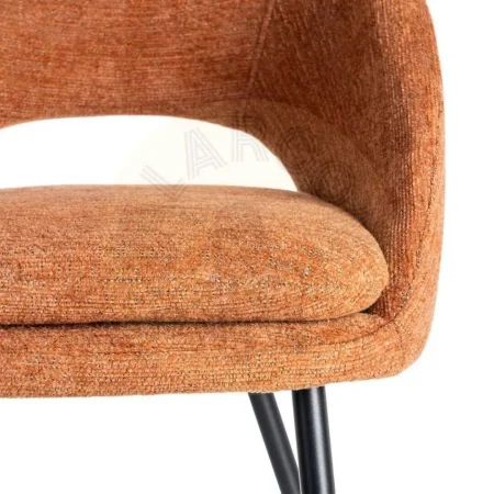 Silla calabaza tapizada en tejido poliéster estructura metálica patas hierro negro cojín desenfundable 58x60x80cm - Ixia - 615396IX - foto-secundaria-7