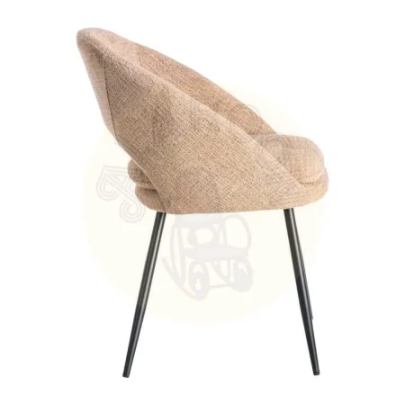 Silla salmón tapizada en tejido 100% poliéster patas metálicas negras cojín desenfundable 67.50x47x79.50cm - Ixia - 615397IX - foto-secundaria-1